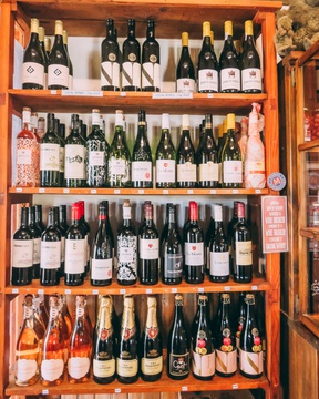 A range of wine, both local and other at Natures Way Farm Stall and Bakery